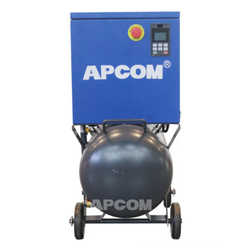 Low noise APCOM 0.5m3/min 8bar air tank 4kw screw air compressor 220v